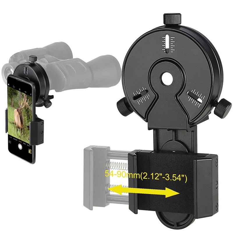 SOLOMARK Cell Phone Adapter Mount for Vortex Bushnell Celestron Barska Spotting Scope Big Eyepiece Adapter Mount Work with Binoculars Monocular Spotting Scope Telescope For iPhone 6Plus Samsung HTC LG and More - Image 2